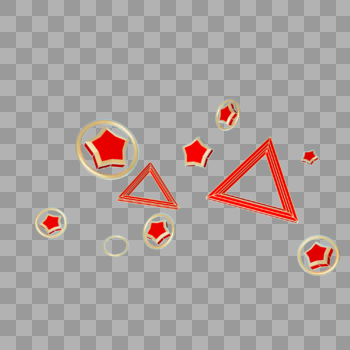 立体中国红几何图案图片素材免费下载