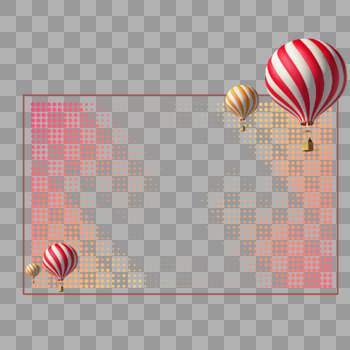 热气球抽象边框图片素材免费下载