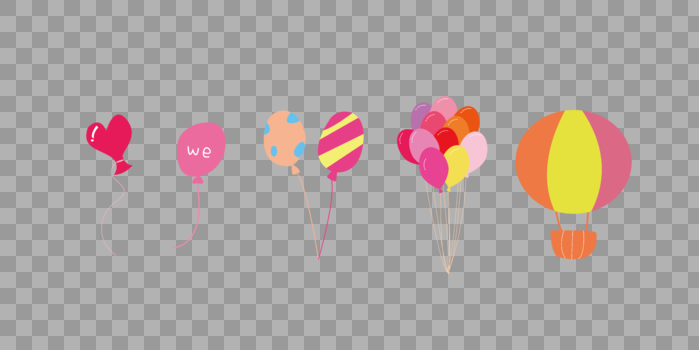 气球装饰元素合集图片素材免费下载