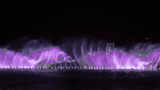 大型喷泉灯光GIF图片素材免费下载