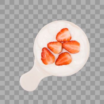 低脂健身燃脂瘦身草莓酸奶水果沙拉图片素材免费下载
