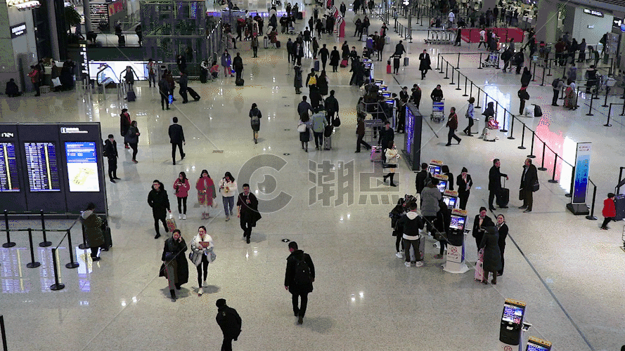 机场来往旅客GIF图片素材免费下载