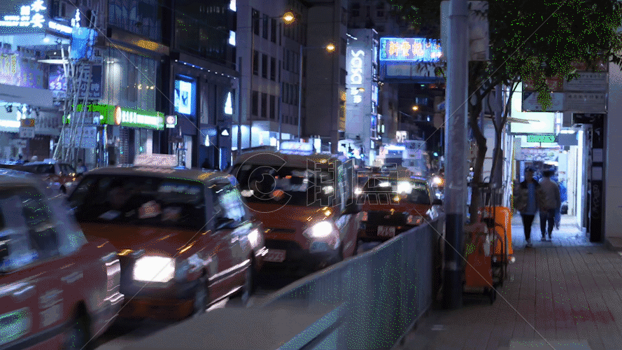 车流香港大街GIF图片素材免费下载