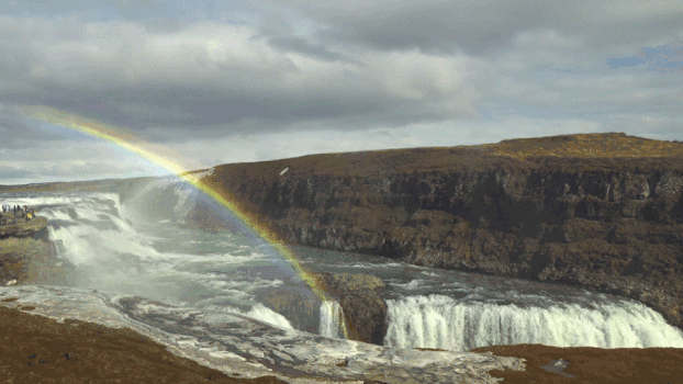 彩虹瀑布实拍GIF图片素材免费下载