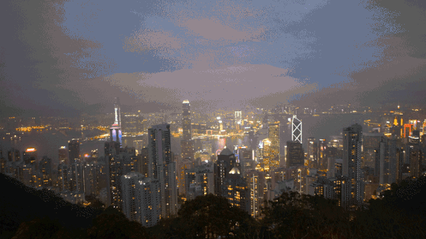 香港太平山顶实拍夜景GIF图片素材免费下载