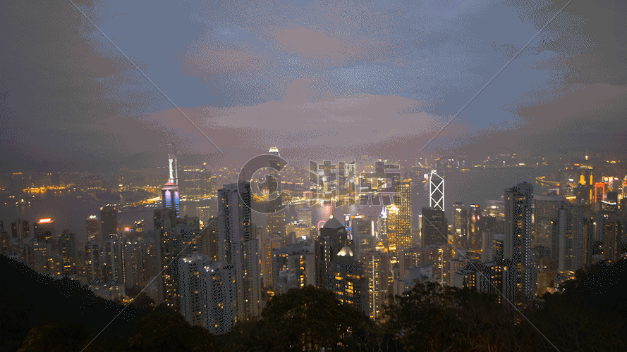 香港夜景GIF图片素材免费下载