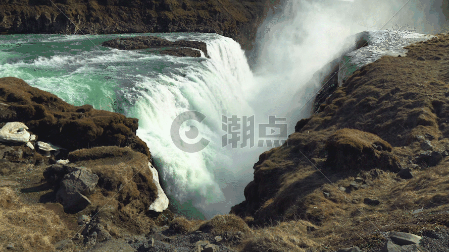 新疆公格尔瀑布GIF图片素材免费下载