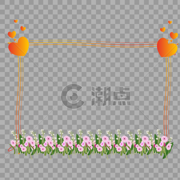 小清新花朵装饰边框图片素材免费下载
