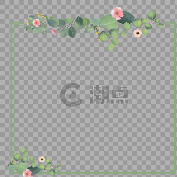 手绘花卉边框图片素材免费下载