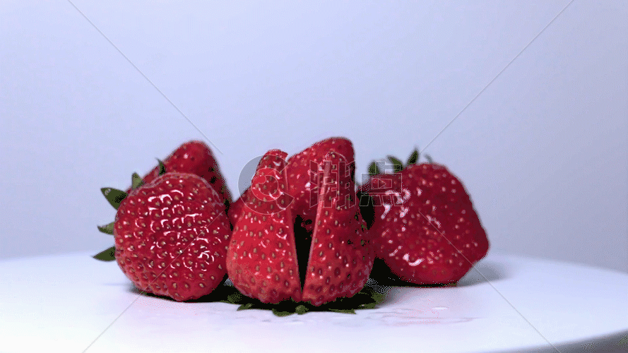 新鲜草莓红色鲜艳GIF图片素材免费下载