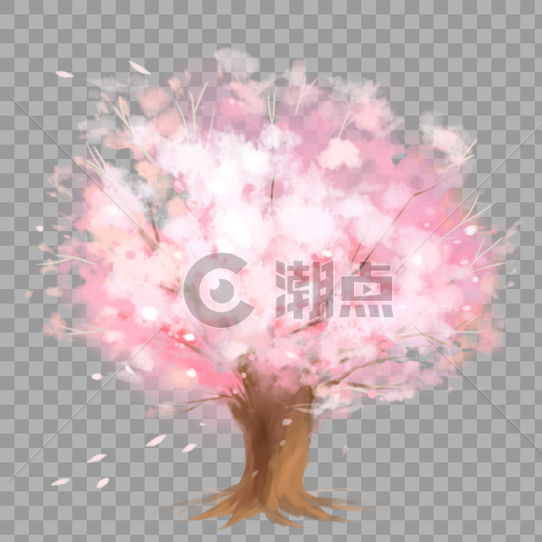 粉色系浪漫樱花树图片素材免费下载