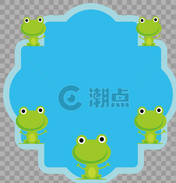 青蛙边框图片素材免费下载