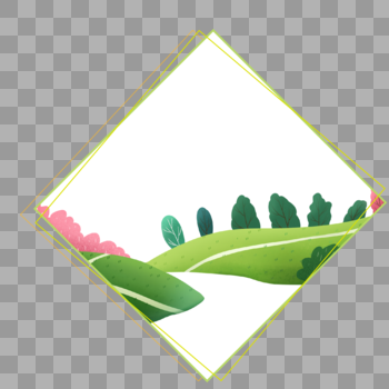 春季植物菱形边框图片素材免费下载