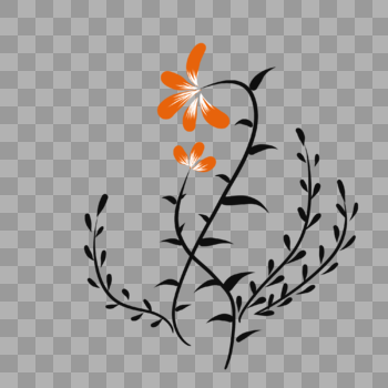 简约橙色花丛图片素材免费下载