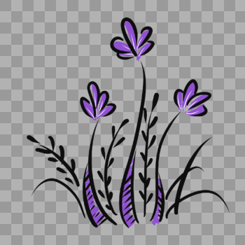 紫色简约花丛图片素材免费下载