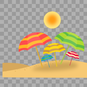 沙滩太阳伞图片素材免费下载