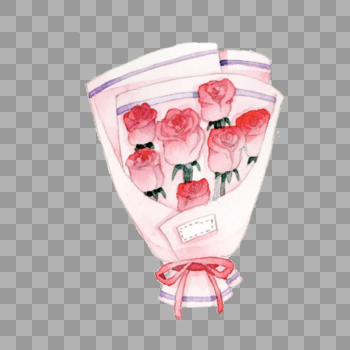 水彩玫瑰花束图片素材免费下载