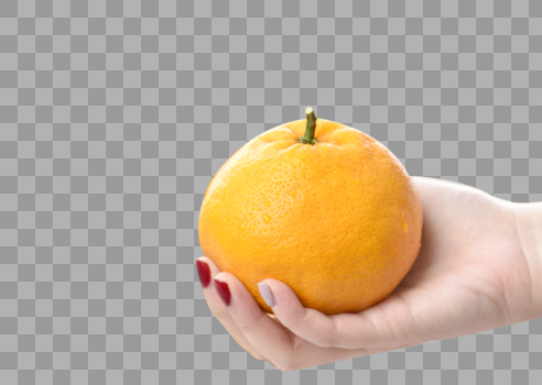 手里拿着橘子图片素材免费下载