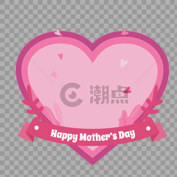 粉色母亲节爱心边框设计图片素材免费下载