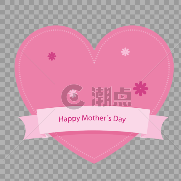 粉色简约母亲节心形边框图片素材免费下载