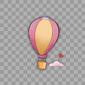 520情人节粉色热气球装饰图片素材免费下载