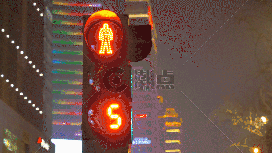 马路信号灯路牌GIF图片素材免费下载