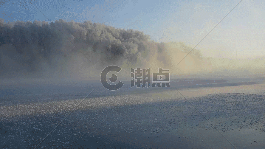 新疆温泉雾凇GIF图片素材免费下载