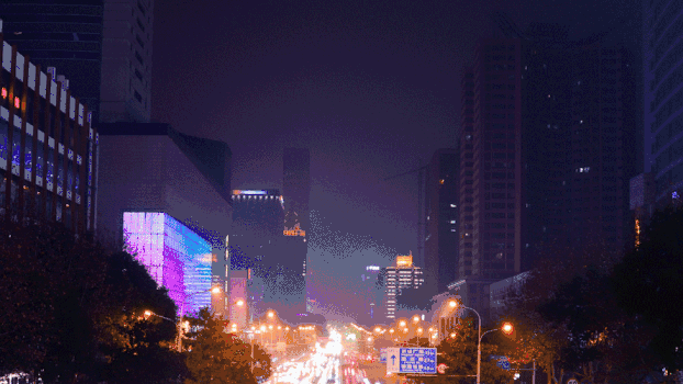 武汉中心中山路交通延时GIF图片素材免费下载