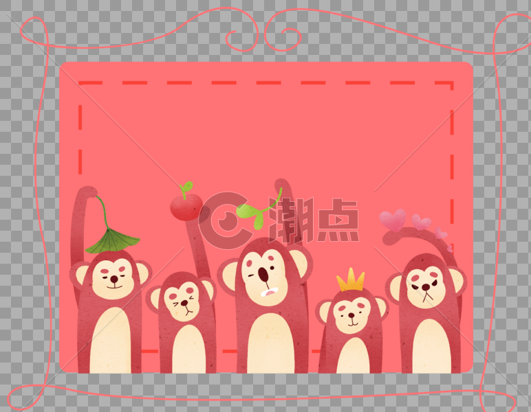 猴子边框图片素材免费下载