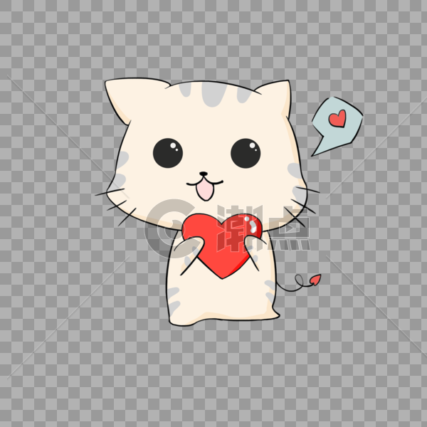 卡通可爱猫咪爱心表情包图片素材免费下载