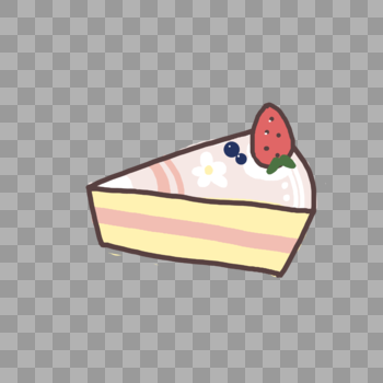 草莓奶油蛋糕美食可爱卡通图片素材免费下载