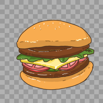 汉堡美食西餐快餐卡通图片素材免费下载