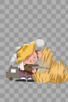 农民割稻草图片素材免费下载