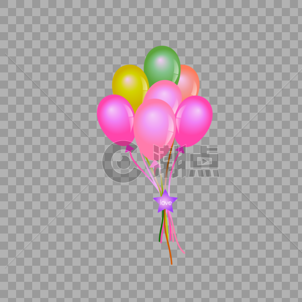 手绘情人节气球图片素材免费下载