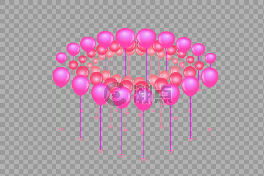 情人节粉色气球图片素材免费下载