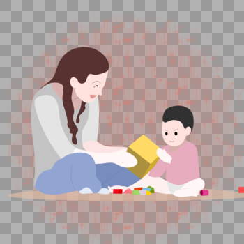母子互动玩耍图片素材免费下载