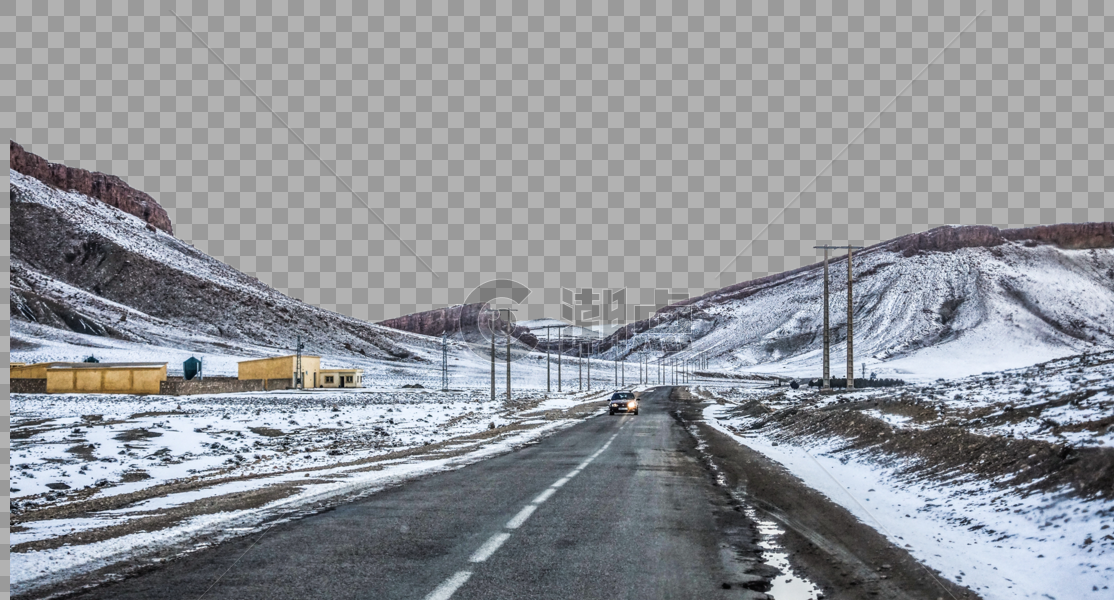 摩洛哥雪景公路图片素材免费下载