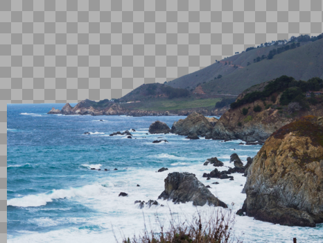 美国加州一号公路太平洋海景图片素材免费下载
