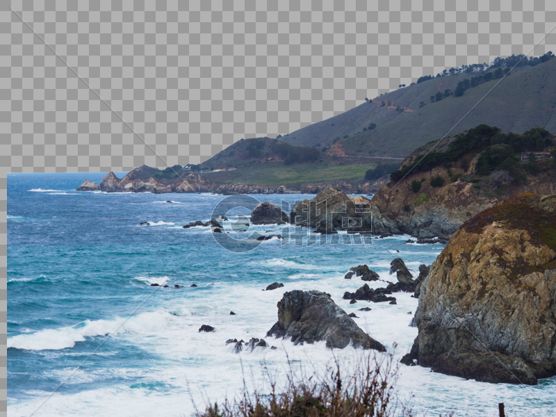 美国加州一号公路太平洋海景图片素材免费下载