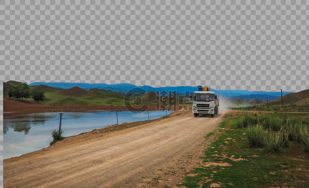 新疆村庄道路图片素材免费下载
