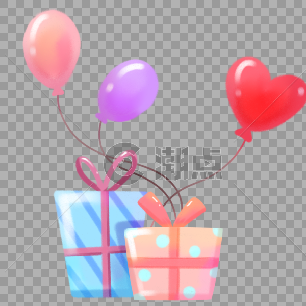 节日气球和礼物图片素材免费下载