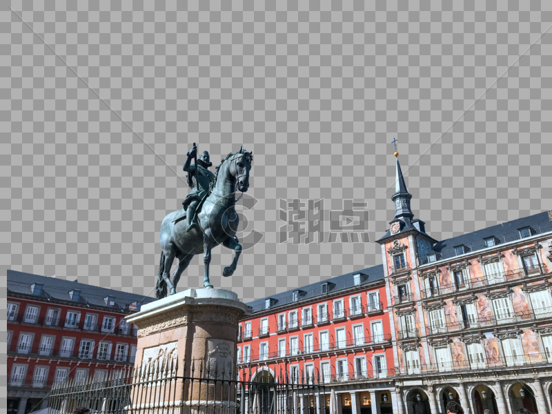 马德里马约尔广场菲利普三世雕塑图片素材免费下载