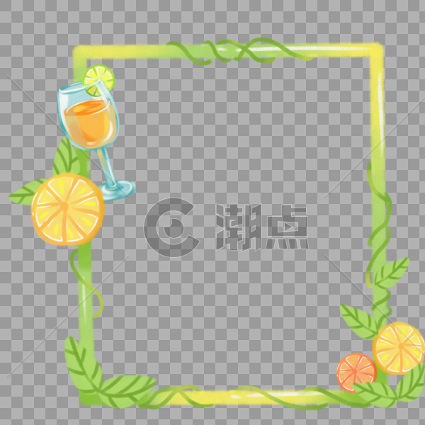夏日清爽柠檬边框图片素材免费下载