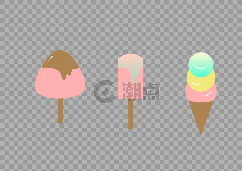 夏季卡通手绘雪糕清凉冰淇淋图片素材免费下载