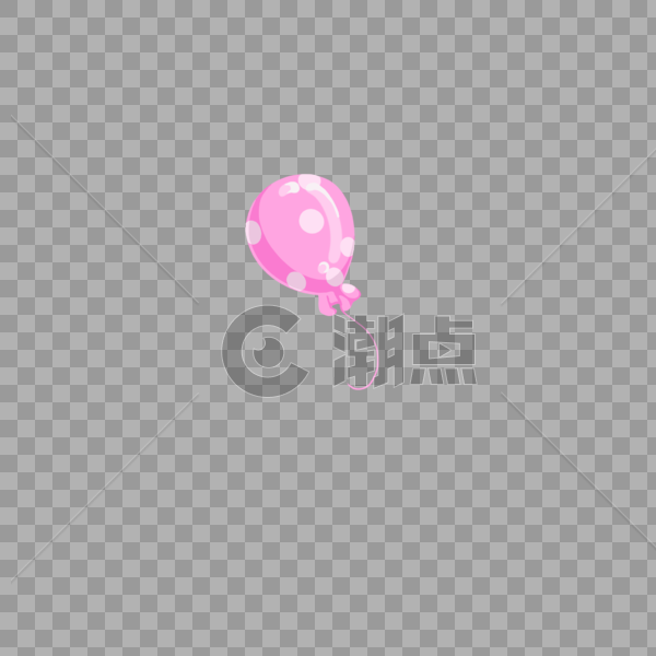 手绘可爱波点粉红小气球图片素材免费下载