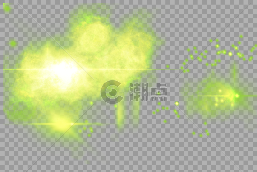 绿色星团斑斓光效图片素材免费下载