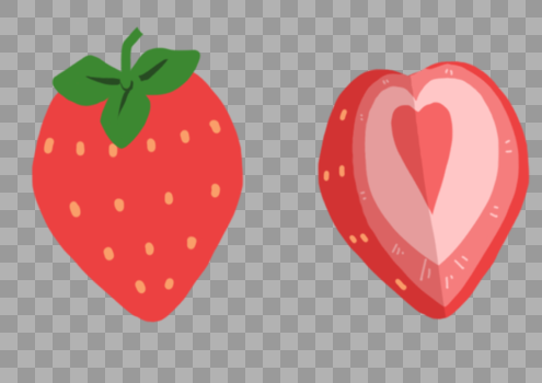 初夏草莓和草莓切开粉红色图片素材免费下载