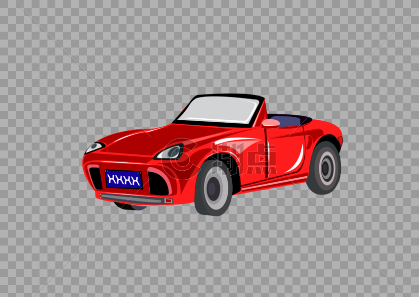 红色跑车汽车矢量图元素素材图片素材免费下载