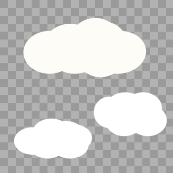 绘制卡通白云蓝天下的白云图片素材免费下载
