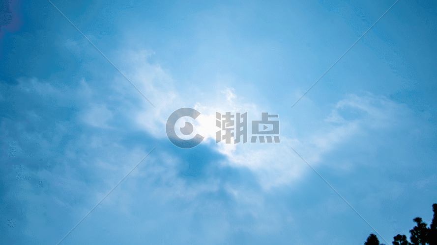 蓝天白云飘动延时摄影GIF图片素材免费下载